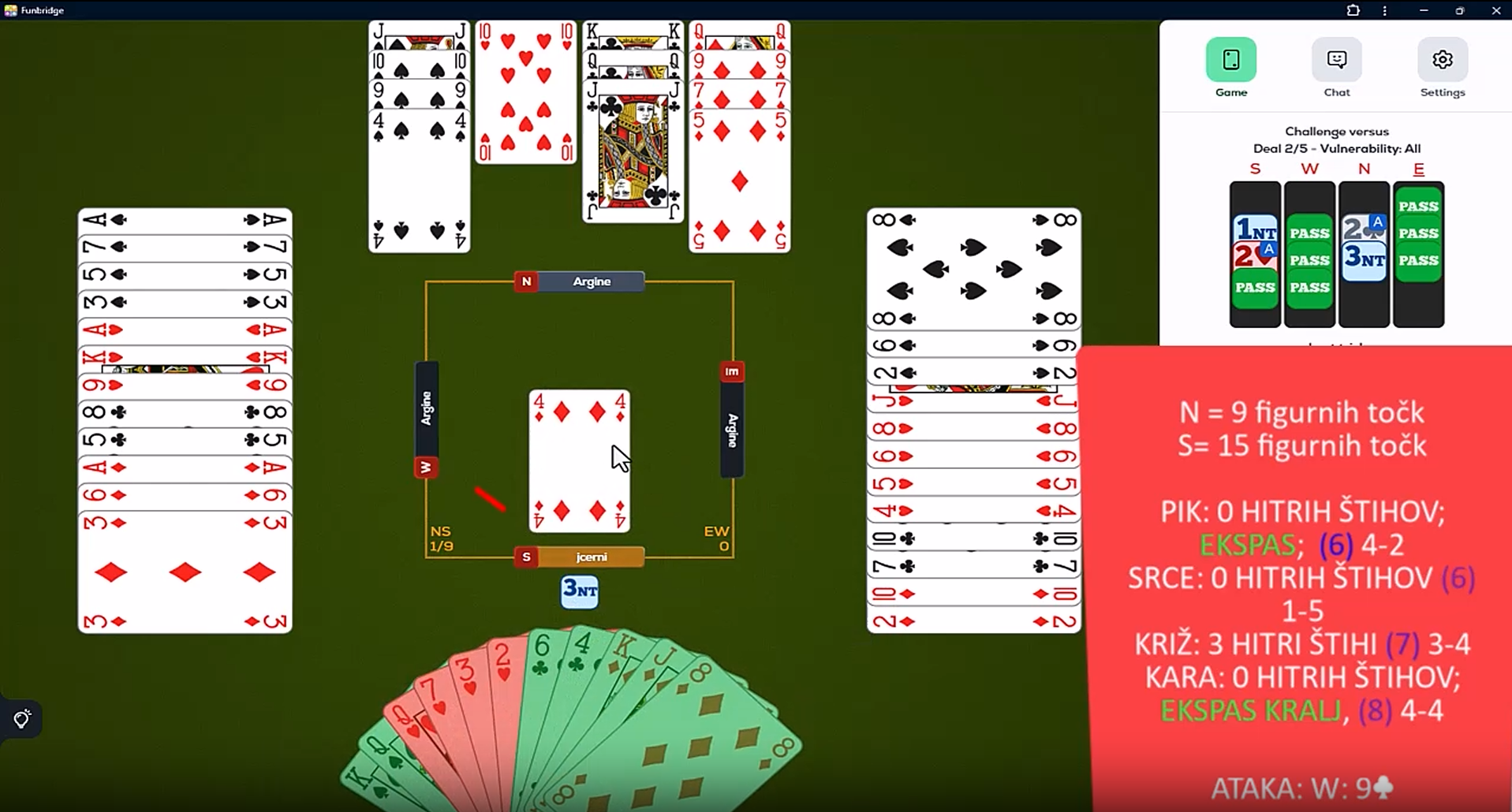 Optimalno odigravanje v Funbridge | LJUBLJANSKI BRIDGE KLUB